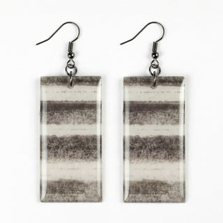 Black and White Rectangle Earrings - Anisa