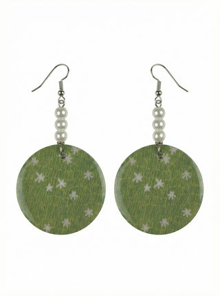 Green and White Earrings - Carisa
