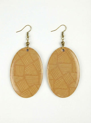 Orange Oval Earrings - Karina
