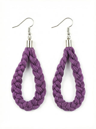 Braided Earrings - Purple