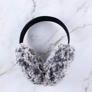 Faux Fur Earmuffs - Black and Gray