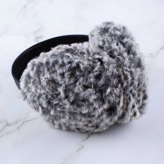 Faux Fur Earmuffs - Black and Gray