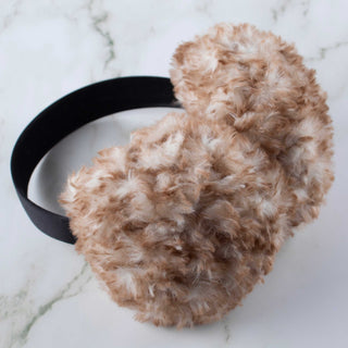 Faux Fur Earmuffs - Brown and White