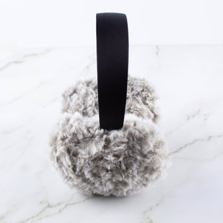 Faux Fur Earmuffs - Gray and White