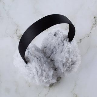 Faux Fur Earmuffs - White and Black